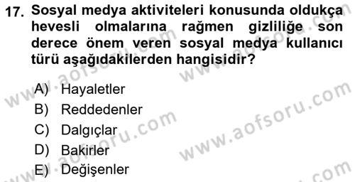 Web Tasarımı Satış ve Pazarlama Dersi 2021 - 2022 Yılı (Final) Dönem Sonu Sınav Soruları 17. Soru