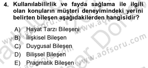 Web Tasarımı Satış ve Pazarlama Dersi 2021 - 2022 Yılı (Final) Dönem Sonu Sınav Soruları 4. Soru
