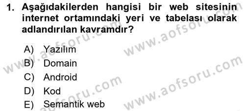 Web Tasarımı Satış ve Pazarlama Dersi 2021 - 2022 Yılı Yaz Okulu Sınav Soruları 1. Soru