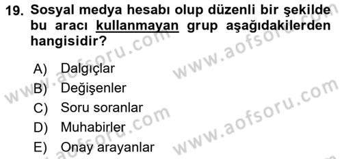Web Tasarımı Satış ve Pazarlama Dersi 2021 - 2022 Yılı Yaz Okulu Sınav Soruları 19. Soru