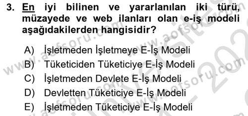 Web Tasarımı Satış ve Pazarlama Dersi 2021 - 2022 Yılı Yaz Okulu Sınav Soruları 3. Soru