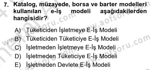 Web Tasarımı Satış ve Pazarlama Dersi 2023 - 2024 Yılı (Vize) Ara Sınav Soruları 7. Soru