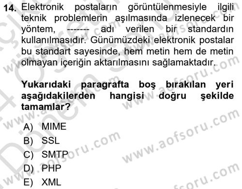 Web Tasarımı Satış ve Pazarlama Dersi 2023 - 2024 Yılı (Final) Dönem Sonu Sınav Soruları 14. Soru