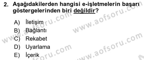 Web Tasarımı Satış ve Pazarlama Dersi 2023 - 2024 Yılı (Final) Dönem Sonu Sınav Soruları 2. Soru