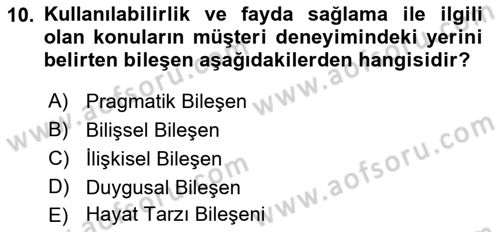 Web Tasarımı Satış ve Pazarlama Dersi 2023 - 2024 Yılı Yaz Okulu Sınav Soruları 10. Soru