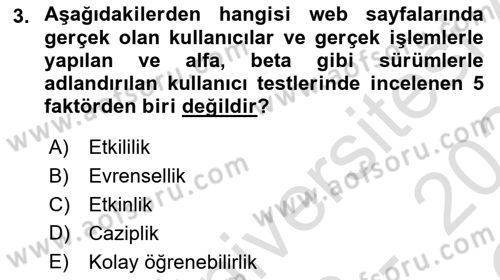 Web Tasarımı Satış ve Pazarlama Dersi 2023 - 2024 Yılı Yaz Okulu Sınav Soruları 3. Soru