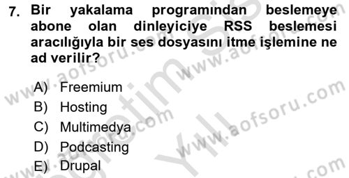 Web Tasarımı Satış ve Pazarlama Dersi 2024 - 2025 Yılı Yaz Okulu Sınav Soruları 7. Soru