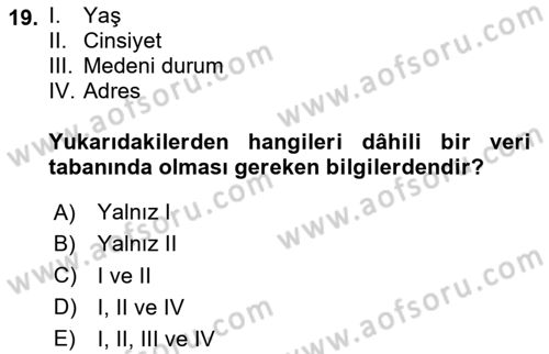 Web Tasarımı Satış ve Pazarlama Dersi 2025 - 2026 Yılı (Vize) Ara Sınav Soruları 19. Soru