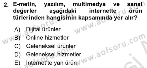 Web Tasarımı Satış ve Pazarlama Dersi 2025 - 2026 Yılı (Vize) Ara Sınav Soruları 2. Soru