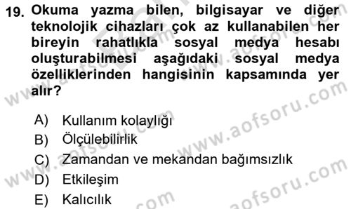 Web Tasarımı Satış ve Pazarlama Dersi 2025 - 2026 Yılı (Final) Dönem Sonu Sınav Soruları 19. Soru