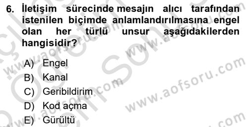 Web Tasarımı Satış ve Pazarlama Dersi 2025 - 2026 Yılı (Final) Dönem Sonu Sınav Soruları 6. Soru