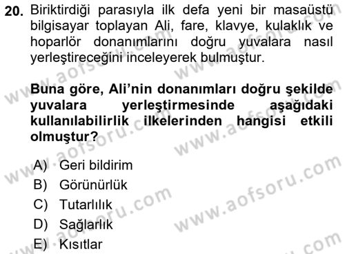 Görsel Web Tasarımı Dersi 2017 - 2018 Yılı 3 Ders Sınav Soruları 20. Soru