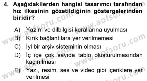 Görsel Web Tasarımı Dersi Ara Sınavı Deneme Sınav Soruları 4. Soru