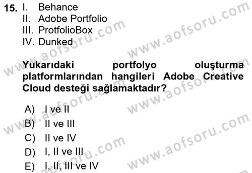 Görsel Web Tasarımı Dersi 2017 - 2018 Yılı (Final) Dönem Sonu Sınav Soruları 15. Soru