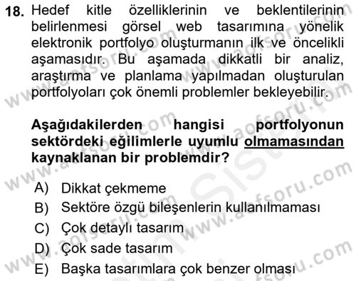 Görsel Web Tasarımı Dersi 2017 - 2018 Yılı (Final) Dönem Sonu Sınav Soruları 18. Soru