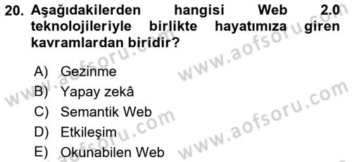 Görsel Web Tasarımı Dersi 2017 - 2018 Yılı (Final) Dönem Sonu Sınav Soruları 20. Soru
