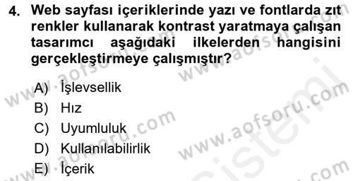 Görsel Web Tasarımı Dersi 2017 - 2018 Yılı (Final) Dönem Sonu Sınav Soruları 4. Soru