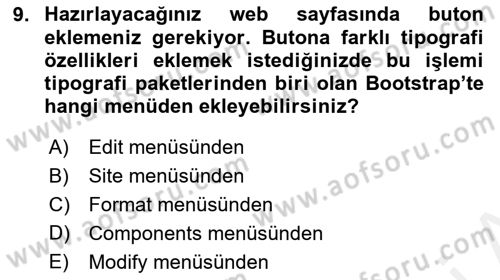Görsel Web Tasarımı Dersi 2017 - 2018 Yılı (Final) Dönem Sonu Sınav Soruları 9. Soru