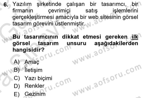 Görsel Web Tasarımı Dersi 2017 - 2018 Yılı Tek Ders Sınav Soruları 6. Soru