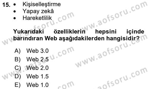 Görsel Web Tasarımı Dersi 2018 - 2019 Yılı 3 Ders Sınav Soruları 15. Soru