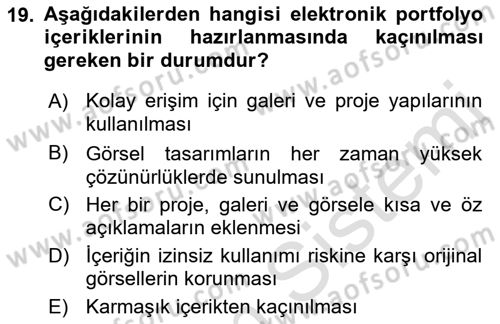 Görsel Web Tasarımı Dersi 2018 - 2019 Yılı 3 Ders Sınav Soruları 19. Soru