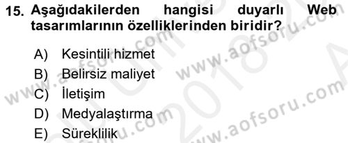 Görsel Web Tasarımı Dersi 2018 - 2019 Yılı (Vize) Ara Sınav Soruları 15. Soru