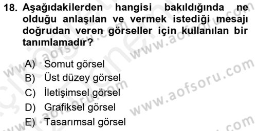 Görsel Web Tasarımı Dersi 2018 - 2019 Yılı (Vize) Ara Sınav Soruları 18. Soru