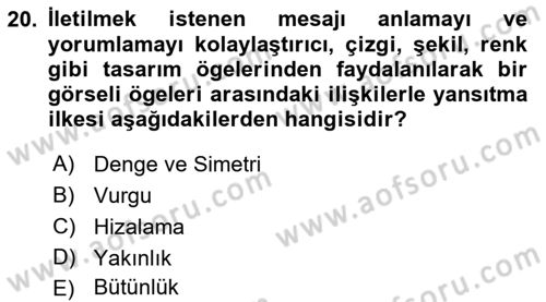 Görsel Web Tasarımı Dersi 2018 - 2019 Yılı (Vize) Ara Sınav Soruları 20. Soru