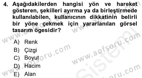 Görsel Web Tasarımı Dersi 2018 - 2019 Yılı (Vize) Ara Sınav Soruları 4. Soru