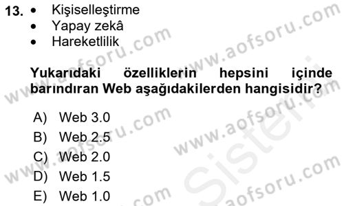 Görsel Web Tasarımı Dersi 2018 - 2019 Yılı (Final) Dönem Sonu Sınav Soruları 13. Soru