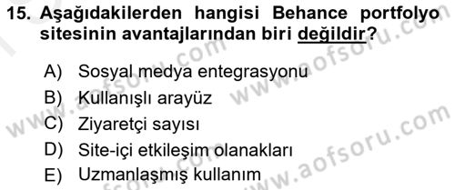Görsel Web Tasarımı Dersi 2018 - 2019 Yılı (Final) Dönem Sonu Sınav Soruları 15. Soru