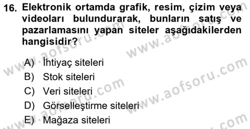 Görsel Web Tasarımı Dersi 2018 - 2019 Yılı (Final) Dönem Sonu Sınav Soruları 16. Soru