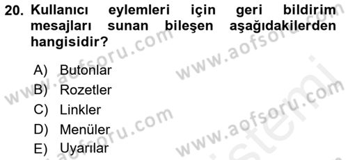 Görsel Web Tasarımı Dersi 2018 - 2019 Yılı (Final) Dönem Sonu Sınav Soruları 20. Soru