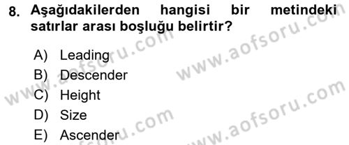 Görsel Web Tasarımı Dersi 2018 - 2019 Yılı (Final) Dönem Sonu Sınav Soruları 8. Soru