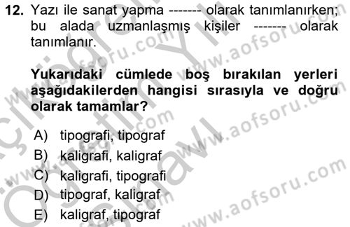 Görsel Web Tasarımı Dersi 2018 - 2019 Yılı Yaz Okulu Sınav Soruları 12. Soru