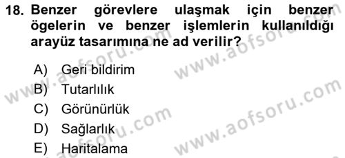 Görsel Web Tasarımı Dersi 2018 - 2019 Yılı Yaz Okulu Sınav Soruları 18. Soru