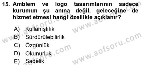 Görsel Web Tasarımı Dersi Ara Sınavı Deneme Sınav Soruları 15. Soru