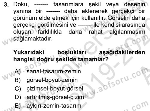 Görsel Web Tasarımı Dersi Ara Sınavı Deneme Sınav Soruları 3. Soru