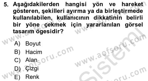 Görsel Web Tasarımı Dersi 2019 - 2020 Yılı (Vize) Ara Sınav Soruları 5. Soru