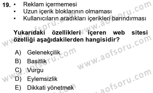 Görsel Web Tasarımı Dersi 2019 - 2020 Yılı (Final) Dönem Sonu Sınav Soruları 19. Soru