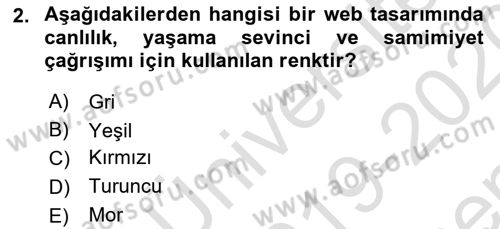 Görsel Web Tasarımı Dersi 2019 - 2020 Yılı (Final) Dönem Sonu Sınav Soruları 2. Soru