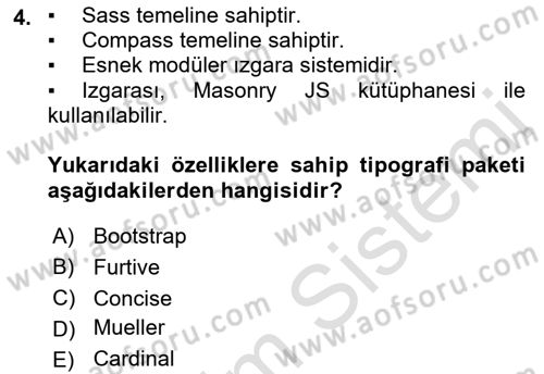 Görsel Web Tasarımı Dersi 2019 - 2020 Yılı (Final) Dönem Sonu Sınav Soruları 4. Soru