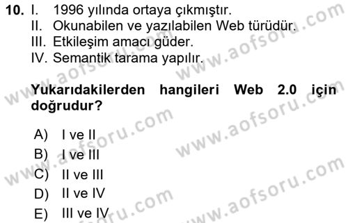 Görsel Web Tasarımı Dersi 2020 - 2021 Yılı Yaz Okulu Sınav Soruları 10. Soru