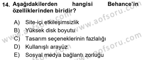 Görsel Web Tasarımı Dersi 2020 - 2021 Yılı Yaz Okulu Sınav Soruları 14. Soru