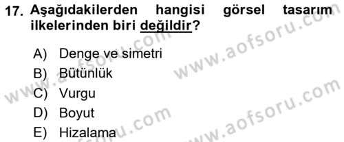 Görsel Web Tasarımı Dersi 2020 - 2021 Yılı Yaz Okulu Sınav Soruları 17. Soru
