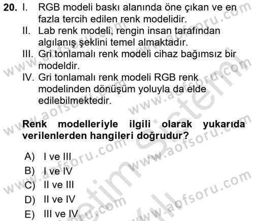 Görsel Web Tasarımı Dersi 2020 - 2021 Yılı Yaz Okulu Sınav Soruları 20. Soru