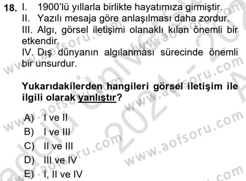Görsel Web Tasarımı Dersi 2021 - 2022 Yılı (Vize) Ara Sınav Soruları 18. Soru