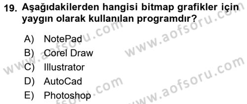 Görsel Web Tasarımı Dersi 2021 - 2022 Yılı (Vize) Ara Sınav Soruları 19. Soru