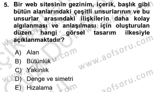 Görsel Web Tasarımı Dersi 2021 - 2022 Yılı (Vize) Ara Sınav Soruları 5. Soru