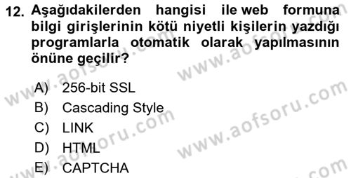 Görsel Web Tasarımı Dersi 2022 - 2023 Yılı (Vize) Ara Sınav Soruları 12. Soru